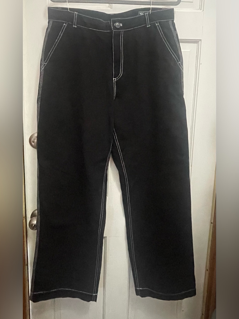 GAP Women’s Black Carpenter Jeans with White Contrast Stitch